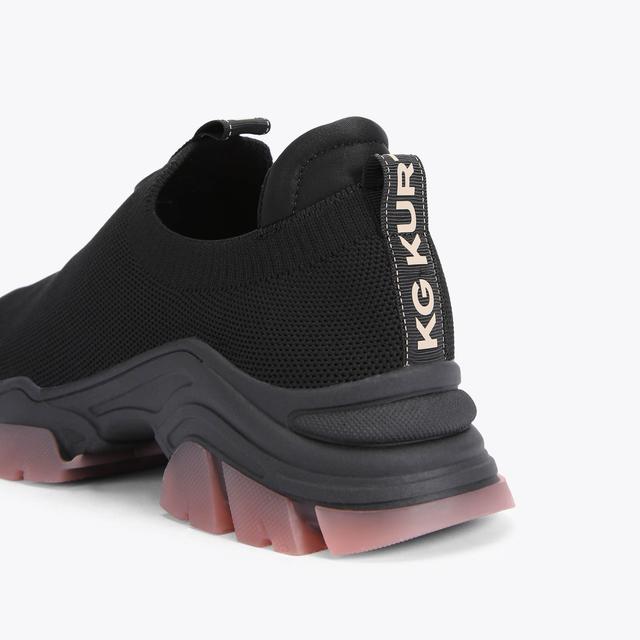 Carvela By Kurt Geiger LIMITLESS KNIT LOW TOP Black Knitted Sneakers By KG KURT GEIGER