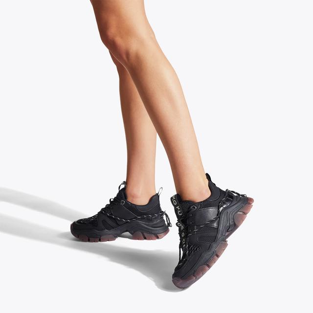 Carvela By Kurt Geiger LIMITLESS2 Black Vegan Toggle Sneakers By KG KURT GEIGER
