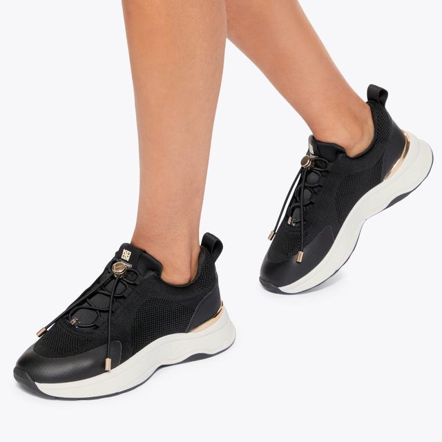 Carvela By Kurt Geiger LINK TOGGLE Black Knitted Sneaker By KG KURT GEIGER