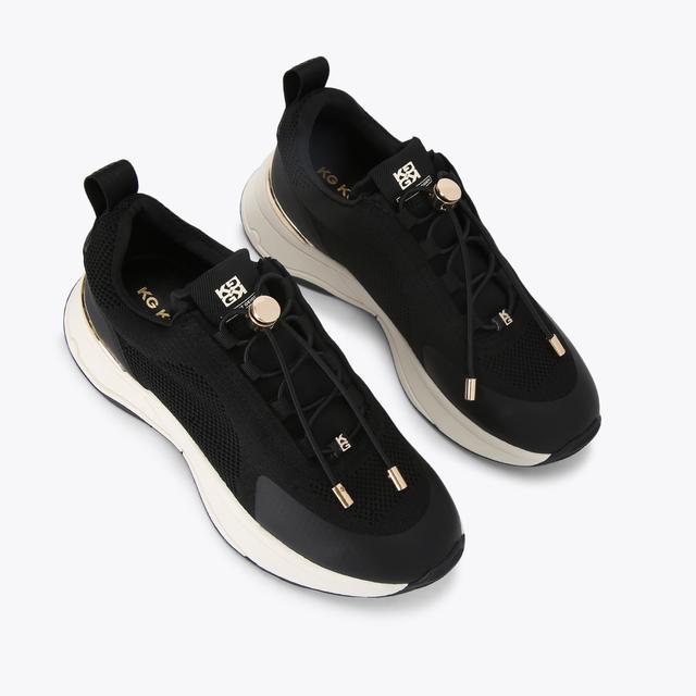 Carvela By Kurt Geiger LINK TOGGLE Black Knitted Sneaker By KG KURT GEIGER