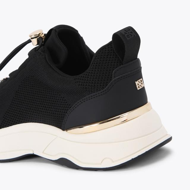 Carvela By Kurt Geiger LINK TOGGLE Black Knitted Sneaker By KG KURT GEIGER