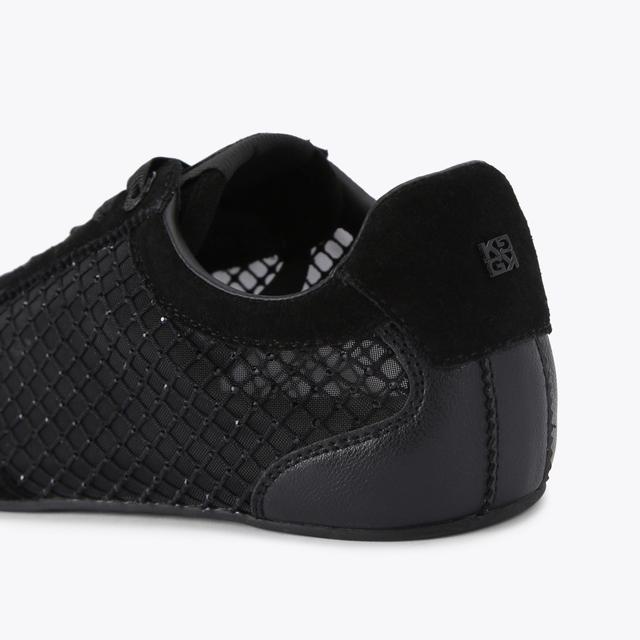 Carvela By Kurt Geiger LISTEN Black Mesh Suede Sneakers By KG KURT GEIGER