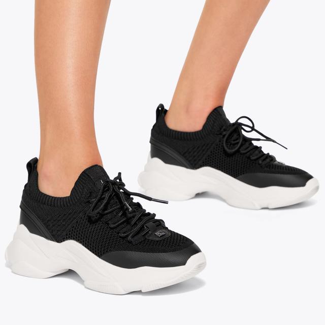 Carvela By Kurt Geiger LIVELY Black Fabric Sneaker By KG KURT GEIGER