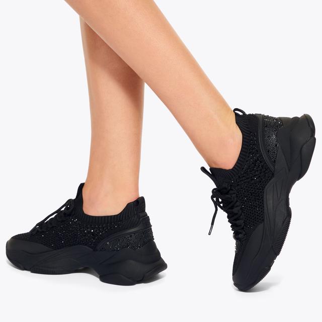 Carvela By Kurt Geiger LIVELY GEM Black Crystal Sneaker By KG KURT GEIGER