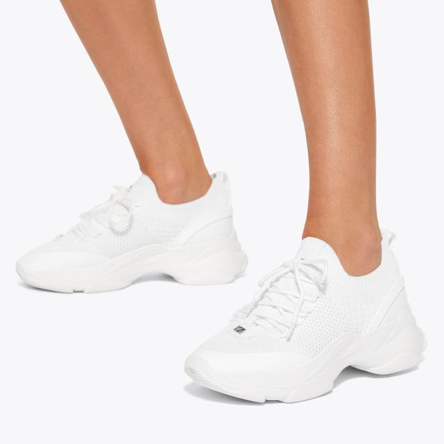 Carvela By Kurt Geiger LIVELY White Knitted Sneaker By KG KURT GEIGER
