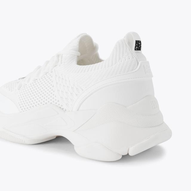 Carvela By Kurt Geiger LIVELY White Knitted Sneaker By KG KURT GEIGER