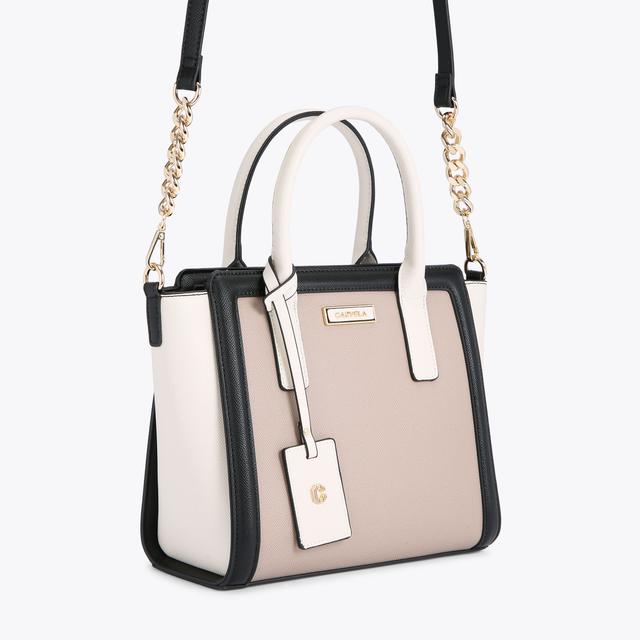 Carvela By Kurt Geiger LOTTIE MIDI TOTE White And Beige Midi Tote Bag By CARVELA