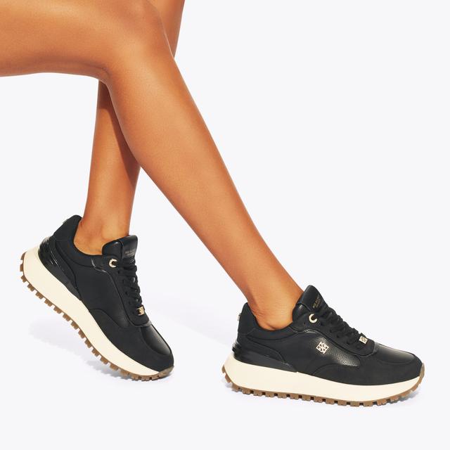 Carvela By Kurt Geiger LOUISA Black Vegan Trainers By KG KURT GEIGER