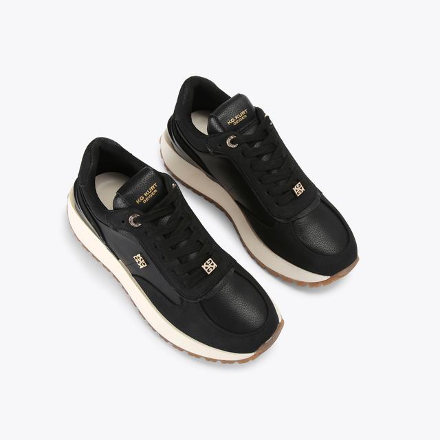 Carvela By Kurt Geiger LOUISA Black Vegan Trainers By KG KURT GEIGER