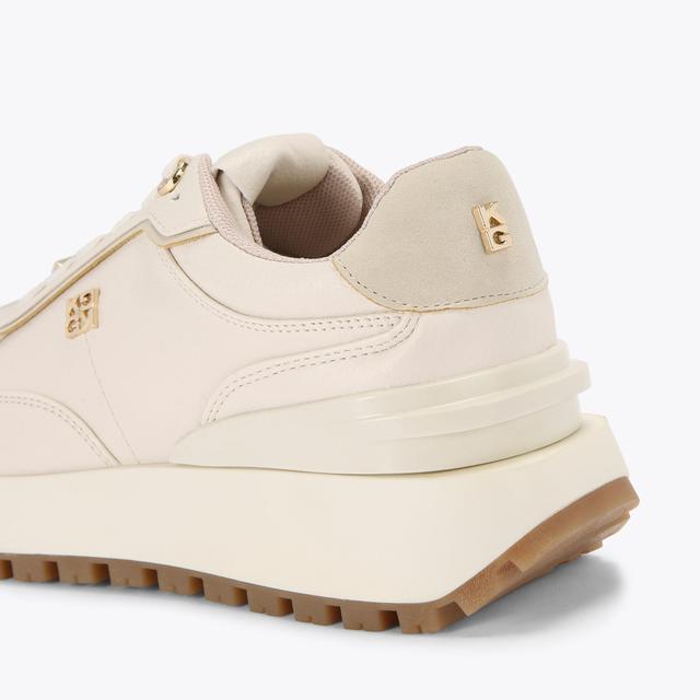 Carvela By Kurt Geiger LOUISA Cream Lace Up Sneaker By KG KURT GEIGER