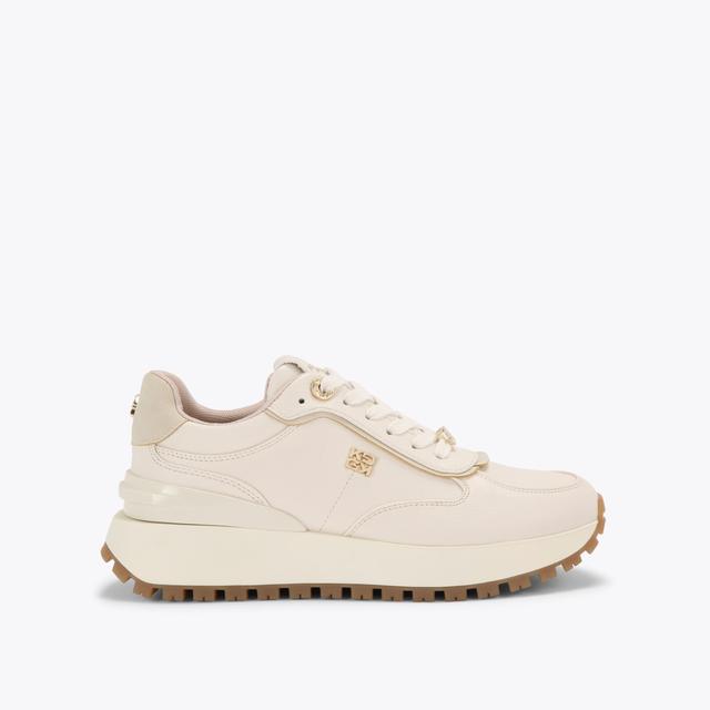 carvela by kurt geiger LOUISA Cream Lace Up Sneaker by KG KURT GEIGER