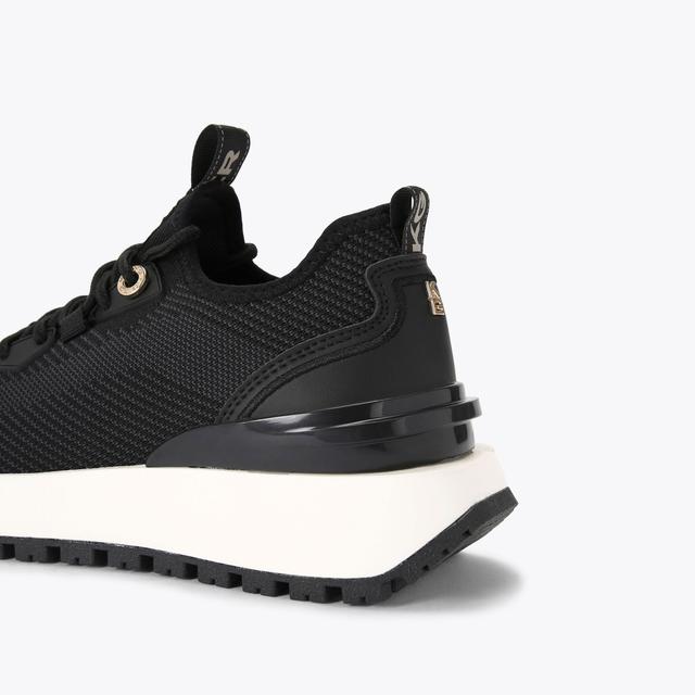 Carvela By Kurt Geiger LOUISA KNIT Black Fabric Trainers By KG KURT GEIGER