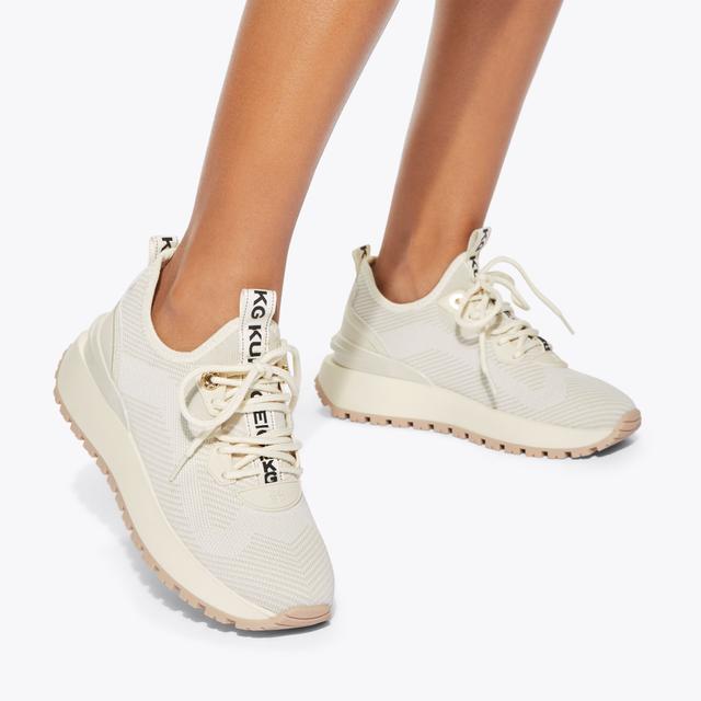 Carvela By Kurt Geiger LOUISA KNIT Bone Knitted Sneaker By KG KURT GEIGER