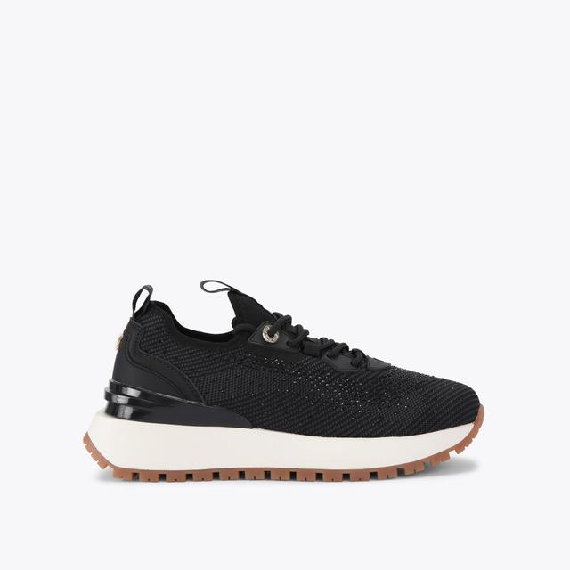 carvela by kurt geiger LOUISA KNIT GEM Black Knitted Lace Up Sneaker by KG KURT GEIGER