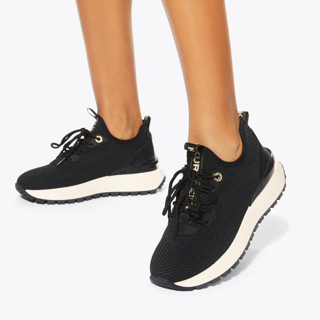 Carvela By Kurt Geiger LOUISA KNIT2 Black Knitted Sneaker By KG KURT GEIGER
