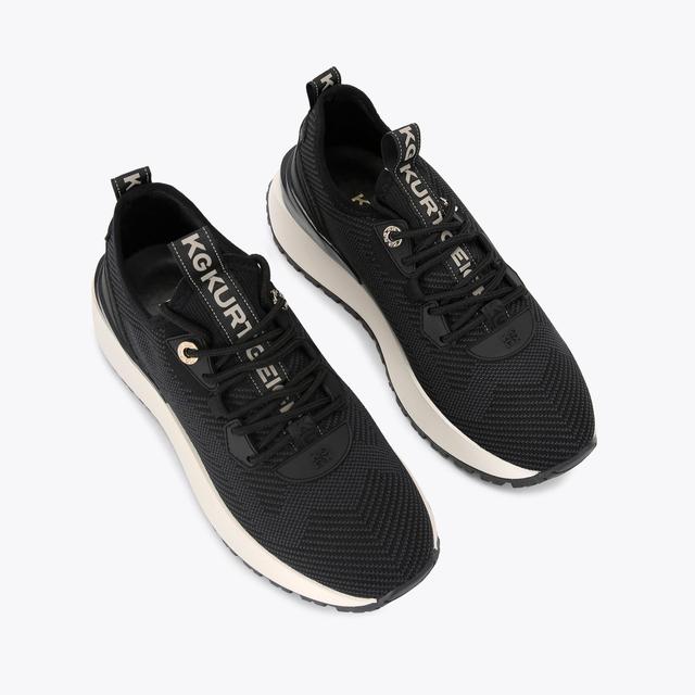 Carvela By Kurt Geiger LOUISA KNIT2 Black Knitted Sneaker By KG KURT GEIGER
