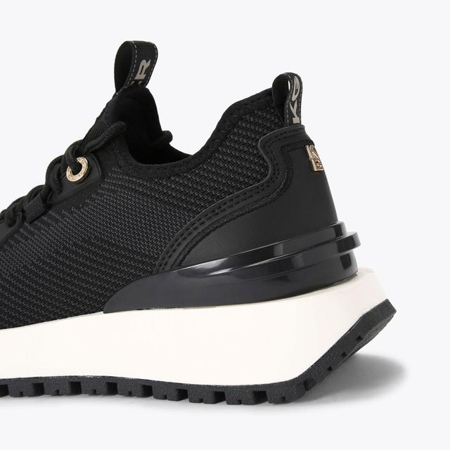 Carvela By Kurt Geiger LOUISA KNIT2 Black Knitted Sneaker By KG KURT GEIGER