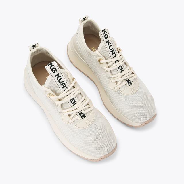 Carvela By Kurt Geiger LOUISA KNIT2 Bone Fabric Sneaker By KG KURT GEIGER