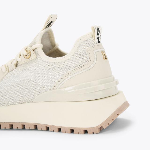 Carvela By Kurt Geiger LOUISA KNIT2 Bone Fabric Sneaker By KG KURT GEIGER