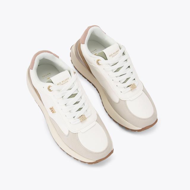 Carvela By Kurt Geiger LOUISA White Lace Up Sneaker By KG KURT GEIGER