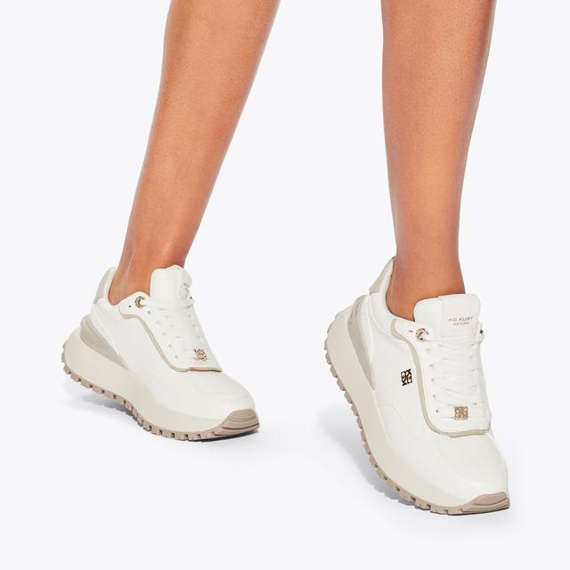 Carvela By Kurt Geiger LOUISA White Lace Up Sneaker By KG KURT GEIGER