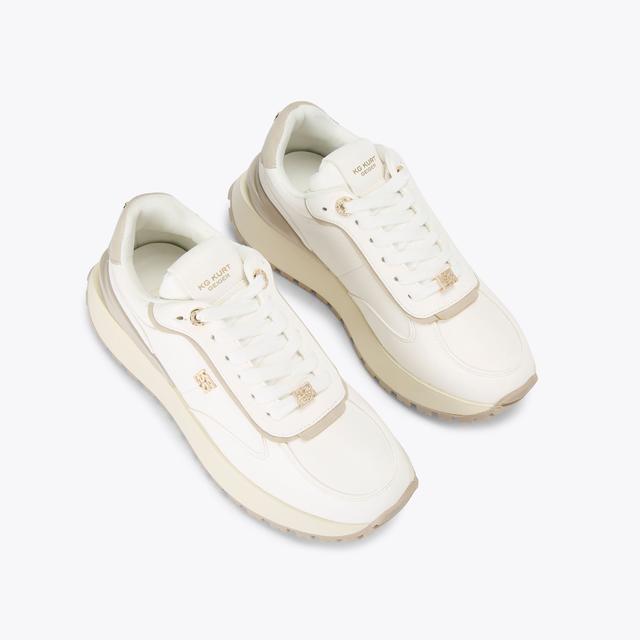 Carvela By Kurt Geiger LOUISA White Lace Up Sneaker By KG KURT GEIGER