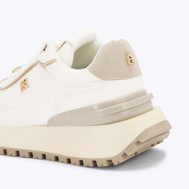 Carvela By Kurt Geiger LOUISA White Lace Up Sneaker By KG KURT GEIGER