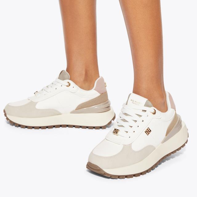 Carvela By Kurt Geiger LOUISA2 Bone Pink Taupe Trainers By KG KURT GEIGER