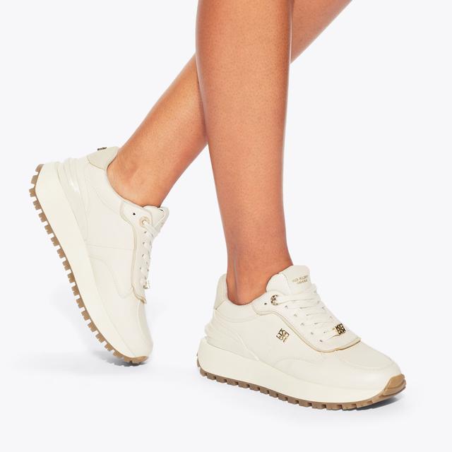Carvela By Kurt Geiger LOUISA2 Bone Synthetic Sneaker By KG KURT GEIGER