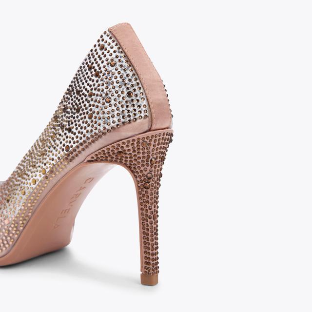 Carvela By Kurt Geiger LOVEBIRD VINYL Blush Vinyl Crystal Courts By CARVELA