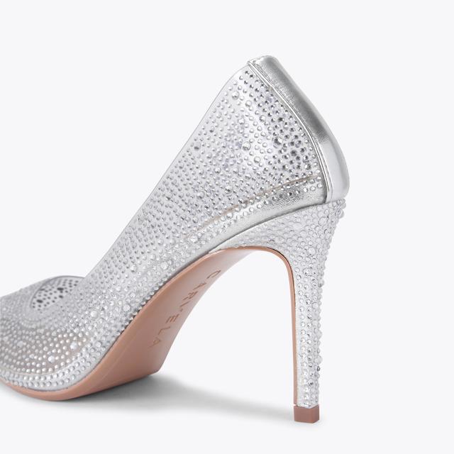 Carvela By Kurt Geiger LOVEBIRD VINYL Silver Court Heels By CARVELA