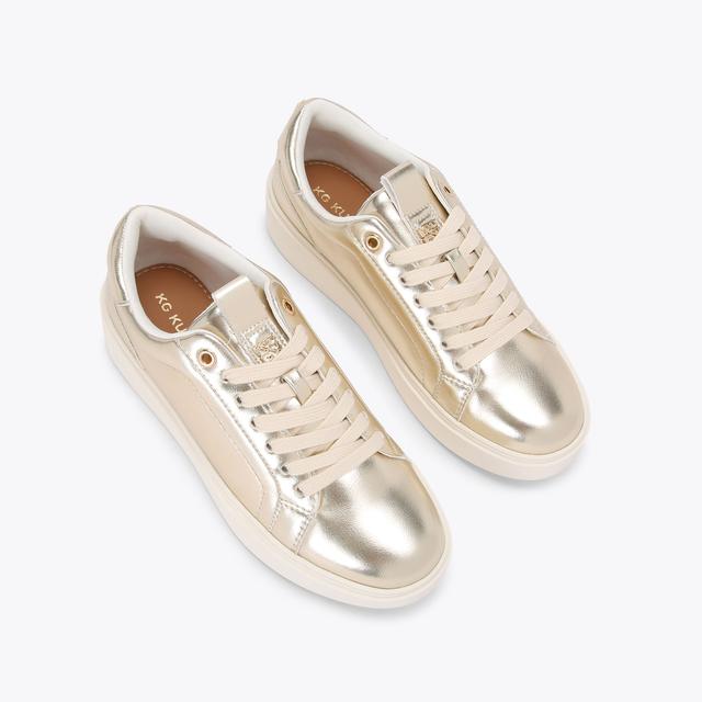 Carvela By Kurt Geiger LOVIE Gold Lace Up Sneaker By KG KURT GEIGER