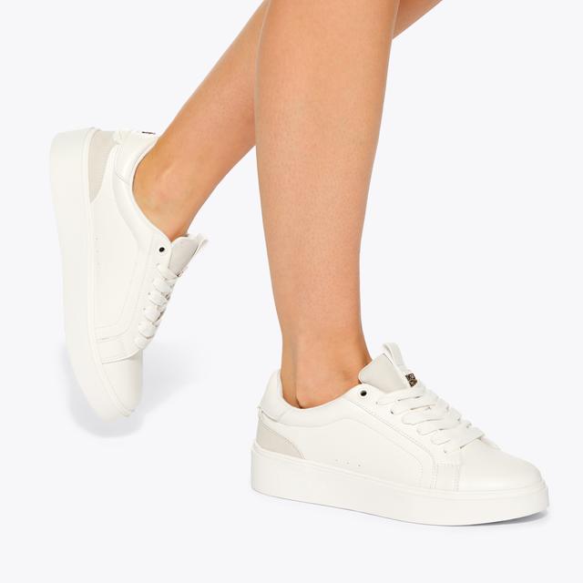 Carvela By Kurt Geiger LOVIE White Lace Up Sneaker By KG KURT GEIGER