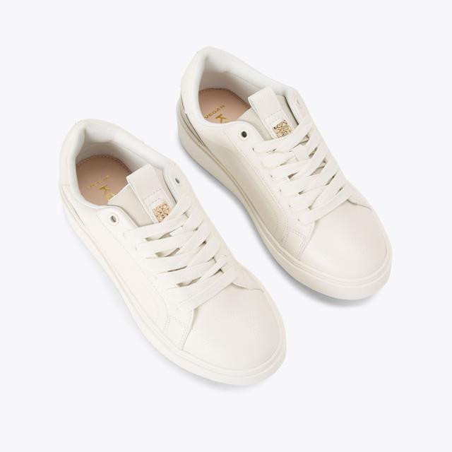 Carvela By Kurt Geiger LOVIE White Lace Up Sneaker By KG KURT GEIGER