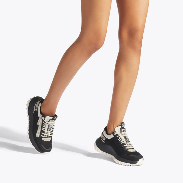 Carvela By Kurt Geiger LOWELL ZIP Black Chunky Sneaker By KG KURT GEIGER