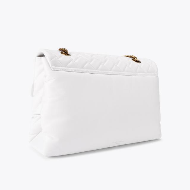Carvela By Kurt Geiger LTHR XXL KENSINGTON BAG White Quilted Shoulder Bag By KURT GEIGER LONDON