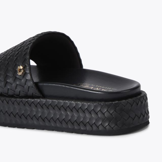 Carvela By Kurt Geiger LUCCA FLATFORM Black Woven Flatform Sandal By CARVELA