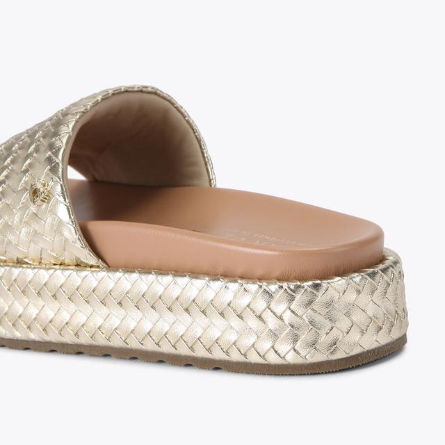 Carvela By Kurt Geiger LUCCA FLATFORM Gold Woven Flatform Sandal By CARVELA