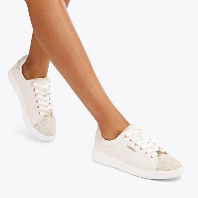 Carvela By Kurt Geiger LUELLA Gold Fabric Trainers By CARVELA