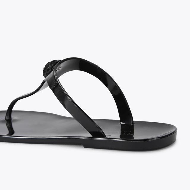Carvela By Kurt Geiger MADDISON T-BAR DRENCH Black Slip On Sandal By KURT GEIGER LONDON