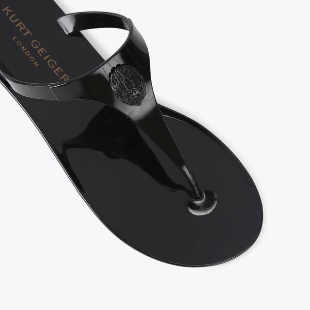 Carvela By Kurt Geiger MADDISON T-BAR DRENCH Black Slip On Sandal By KURT GEIGER LONDON