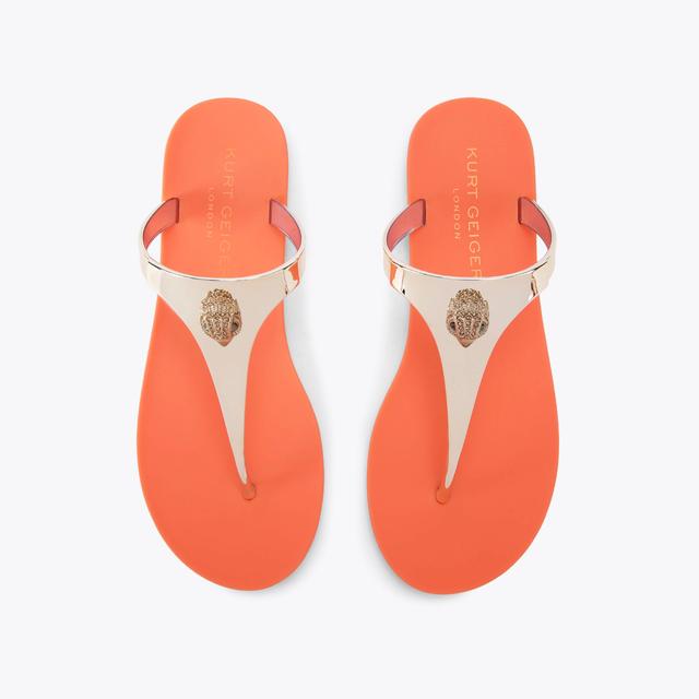 Carvela By Kurt Geiger MADDISON T-BAR Peach Gold Sandal By KURT GEIGER LONDON