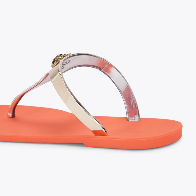 Carvela By Kurt Geiger MADDISON T-BAR Peach Gold Sandal By KURT GEIGER LONDON