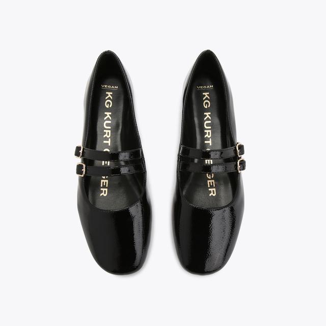 Carvela By Kurt Geiger MAGIC Shiny Black Ballet Flats By KG KURT GEIGER