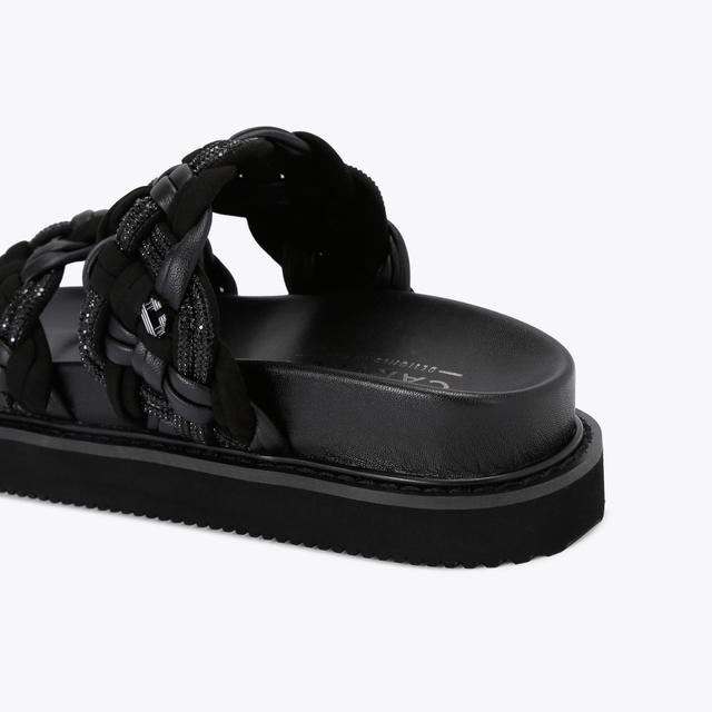 Carvela By Kurt Geiger MAIELLA FLATFORM Black Crystal Slip On Sandal By CARVELA