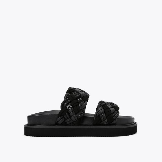 carvela by kurt geiger MAIELLA FLATFORM Black Crystal Slip On Sandal by CARVELA