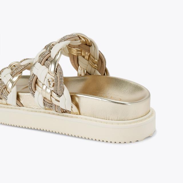 Carvela By Kurt Geiger MAIELLA FLATFORM Gold And Bone Flatform Sandal By CARVELA