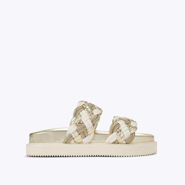 carvela by kurt geiger MAIELLA FLATFORM Gold And Bone Flatform Sandal by CARVELA