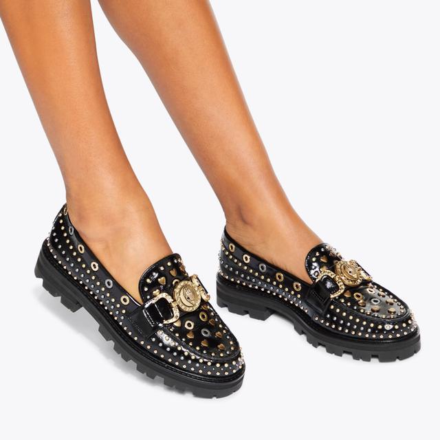 Carvela By Kurt Geiger MANSION STUD LOAFER Black Studded Slip On Loafer By KURT GEIGER LONDON