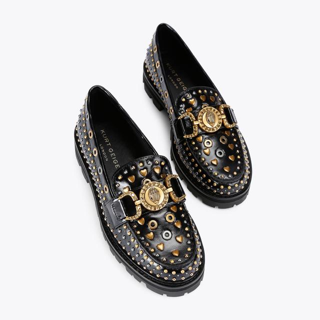 Carvela By Kurt Geiger MANSION STUD LOAFER Black Studded Slip On Loafer By KURT GEIGER LONDON